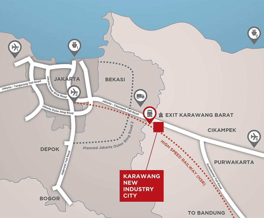 ilustrasi industri karawang dekat dengan exit Gerbang Tol Karawang