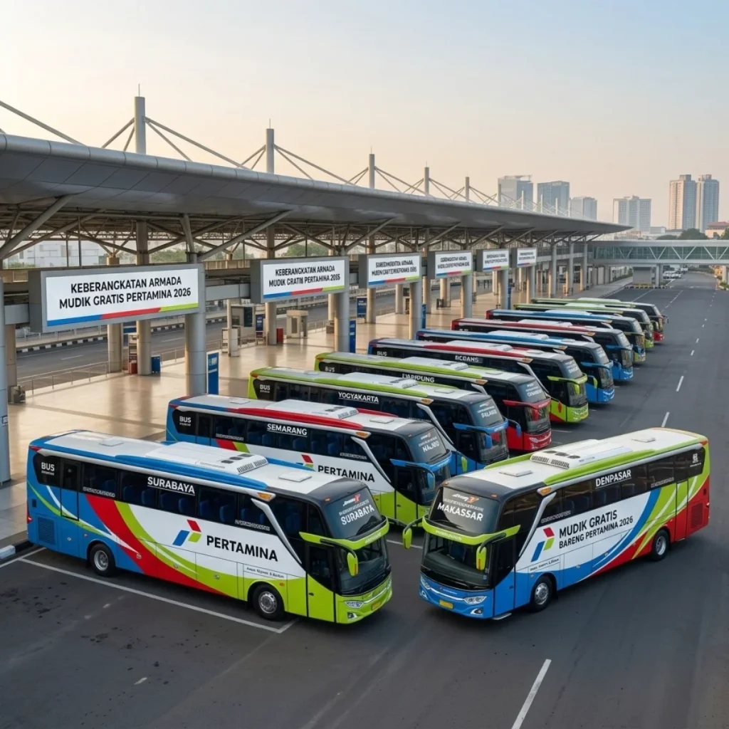 Mudik Gratis Pertamina 2026 Dibuka, Cek Link Daftar & Kota Tujuan! mudik gratis Pertamina 2026 - Moladin