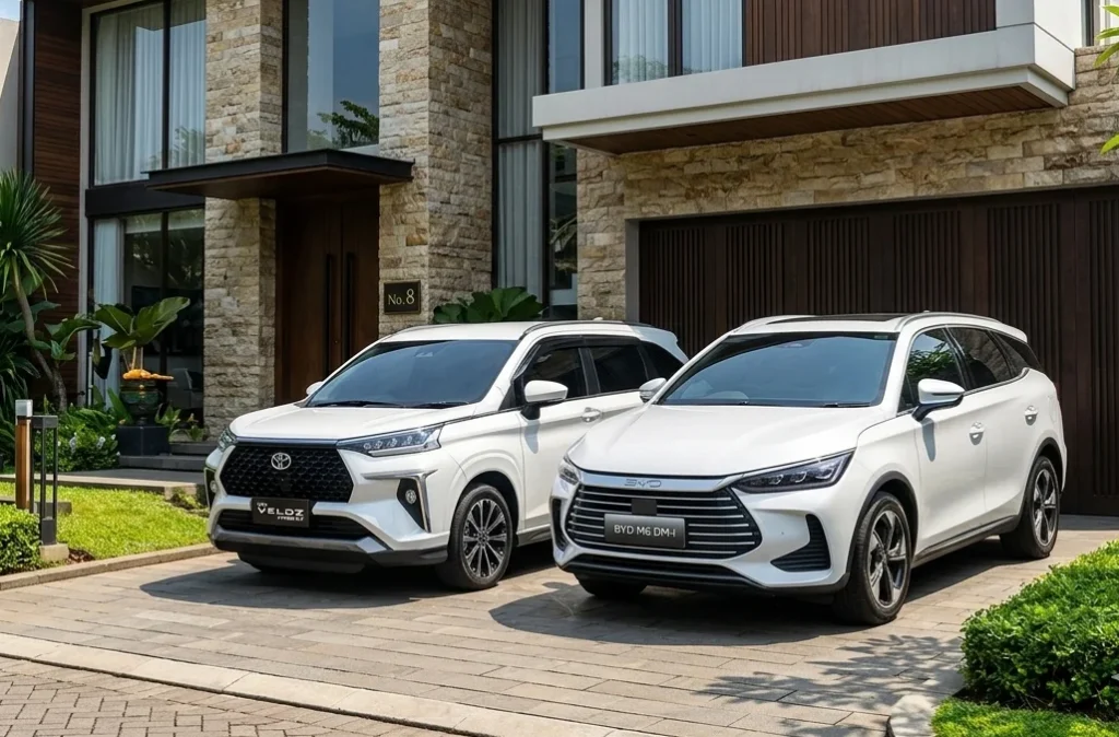 Perbandingan BYD M6 DM vs Toyota Veloz Hybrid, Lebih Pilih Mana? perbedaan BYD M6 DM vs Toyota Veloz Hybrid - Moladin