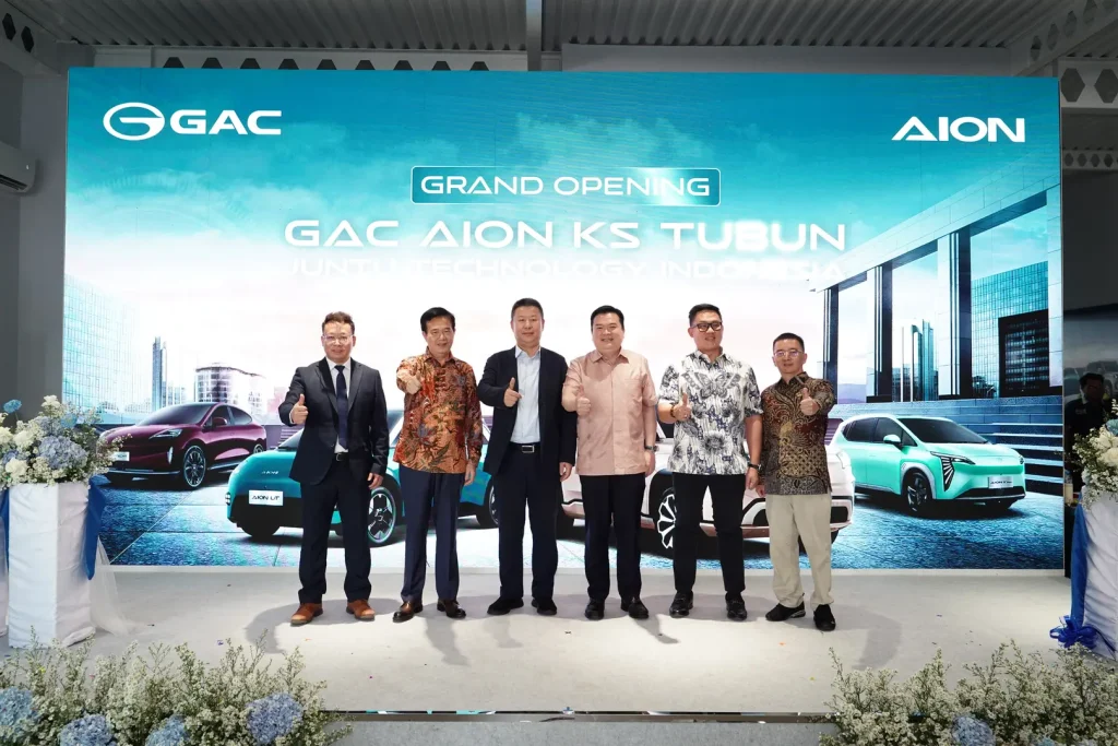 Grand opening dealer GAC AION KS Tubun oleh GAC Indonesia dan PT Juntu Technology Indonesia.