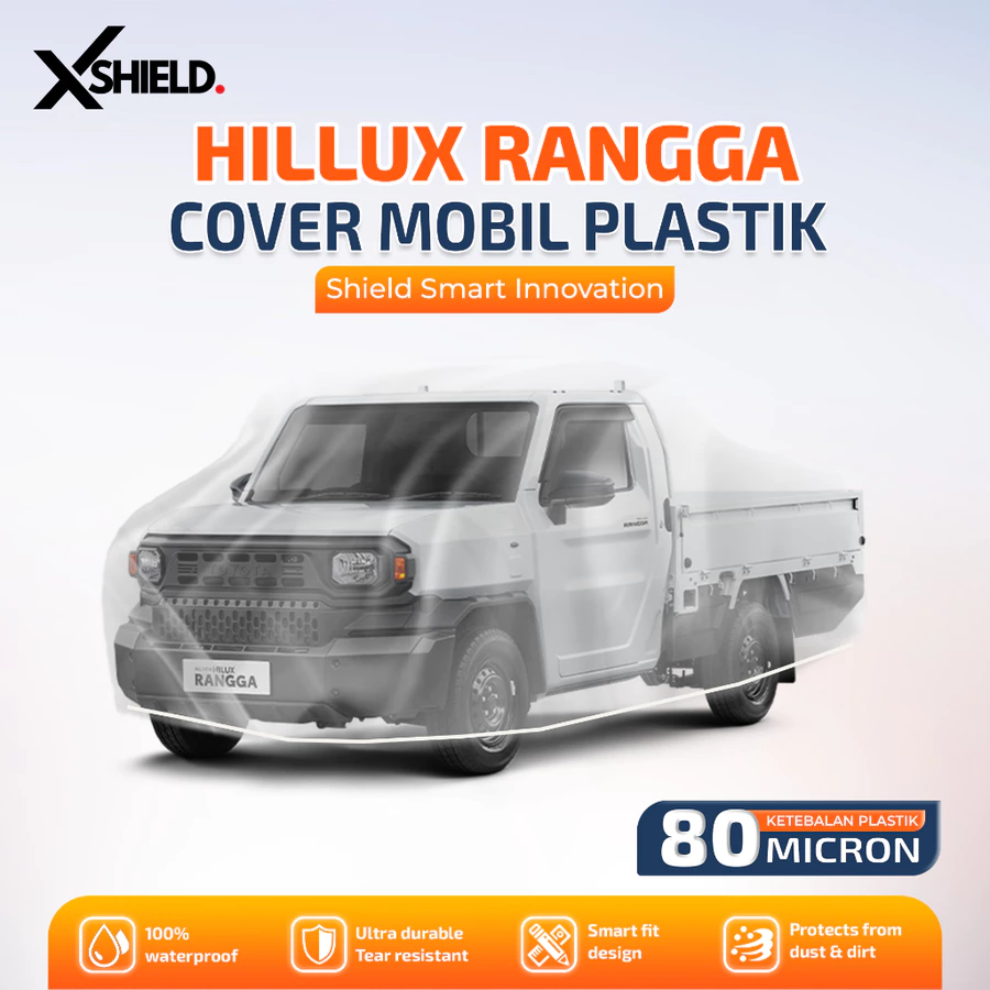 Cover Mobil Hillux Rangga Transparan Tipe Plastik PE Sarung Penutup Mobil Tebal dan Kuat