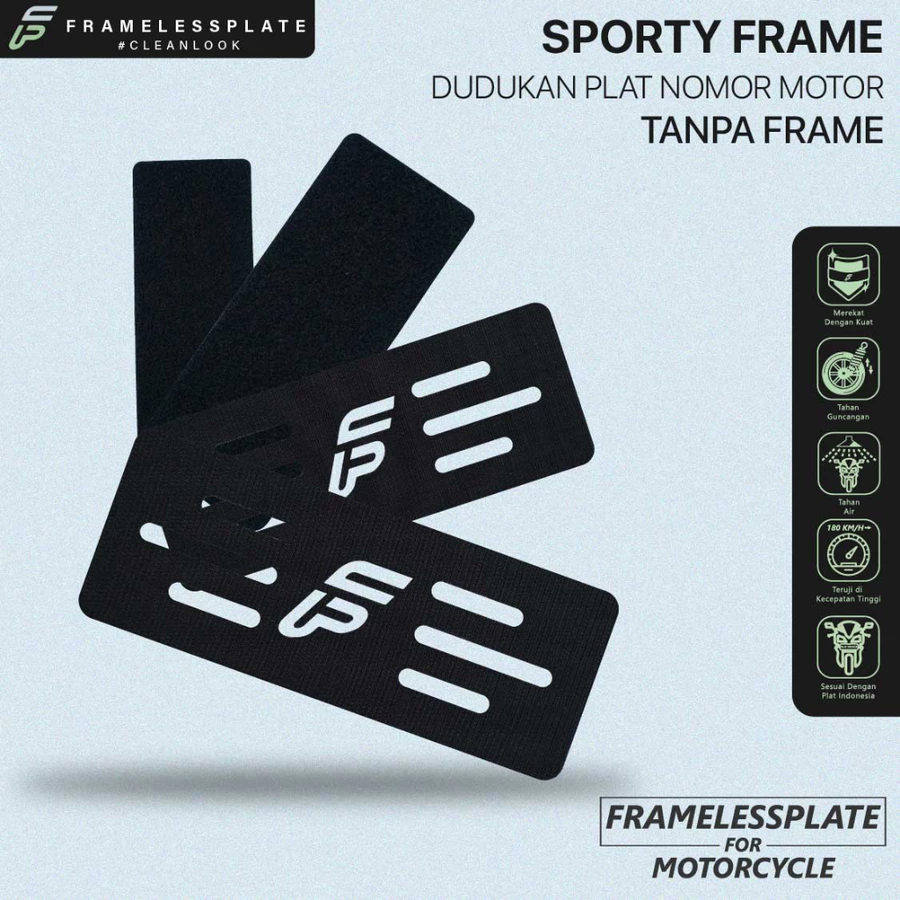 Framless Plate Plat Nomor Motor