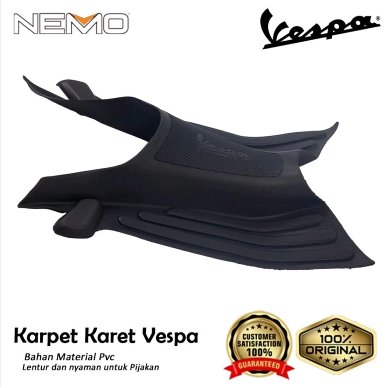Karpet Karet Vespa Sprint Primavera LX S GTS Hitam Nemo