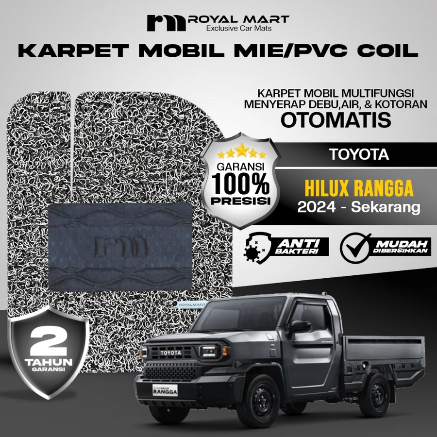 Karpet Mobil Mie Premium Toyota Hilux Rangga 2024-Sekarang Full Set Bergaransi