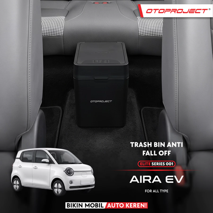 Otoproject - Car Trash Bin Anti Fall Off Elite Wuling Aira EV Series 001 Onxy Black | Tempat Sampah Mobil