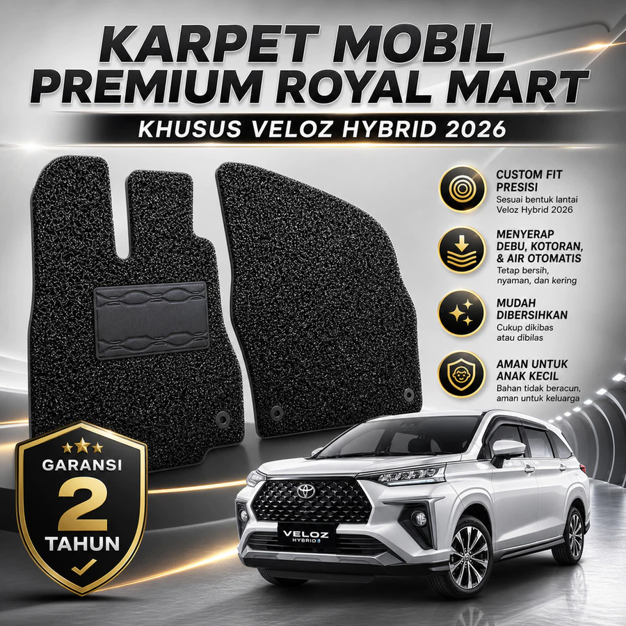 ROYAL MART Karpet Mobil Mie Premium Toyota Veloz Hybrid 2025-Sekarang Full Set Bergaransi