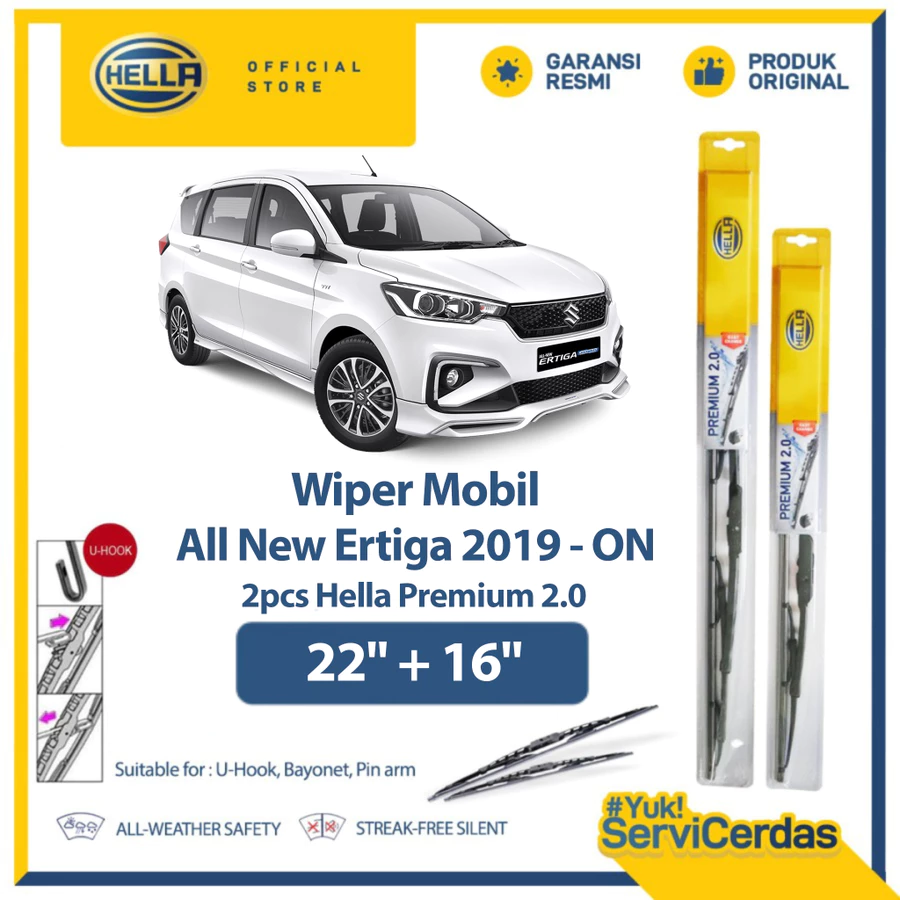 Wiper Hella Premium 2.0 Original Ertiga 2018-Sekarang