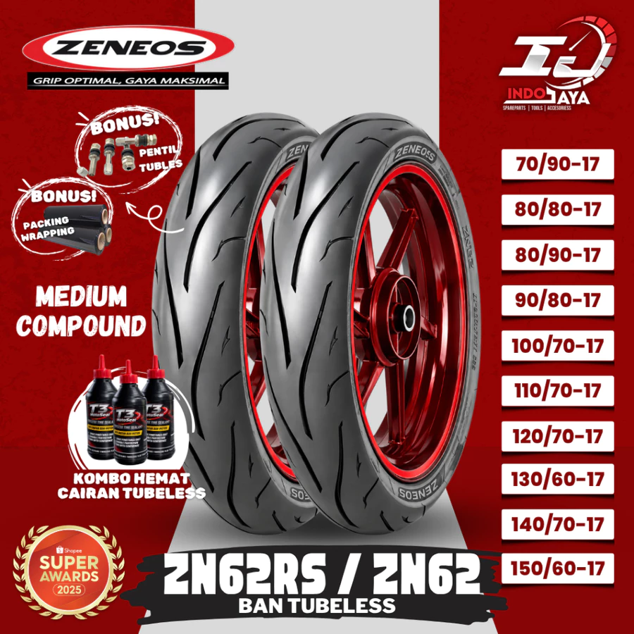 Zeneos ZN62 Ring 17 Ban Motor Tubeless