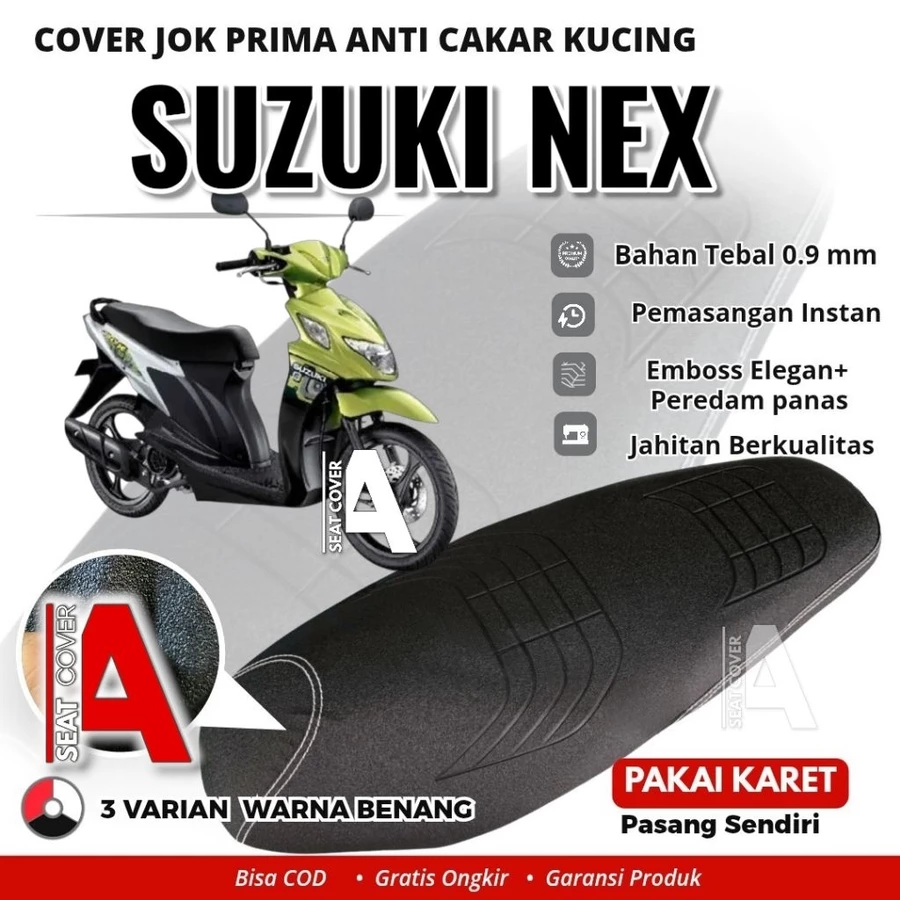 Cover Jok Motor SUZUKI NEX Emboss Prima Anti Cakar Kucing Instan ASC