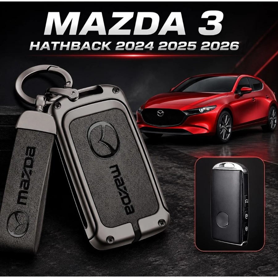Cover Kunci Sarung Kunci Remote Kulit Logam Mazda 3