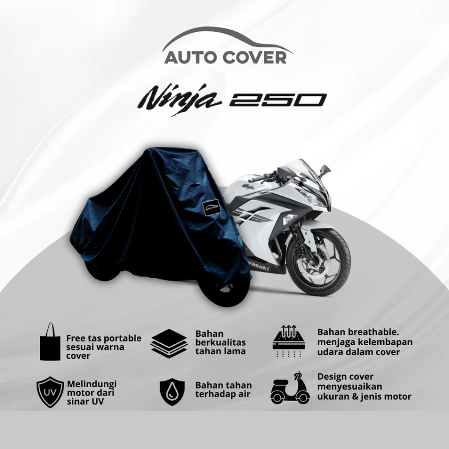 Cover Sepeda Motor Ninja 250 All Varians R25 CBR 250 Sprint Primavera Inazuma 250 Pulsar 200 NS Motor Sport 250cc