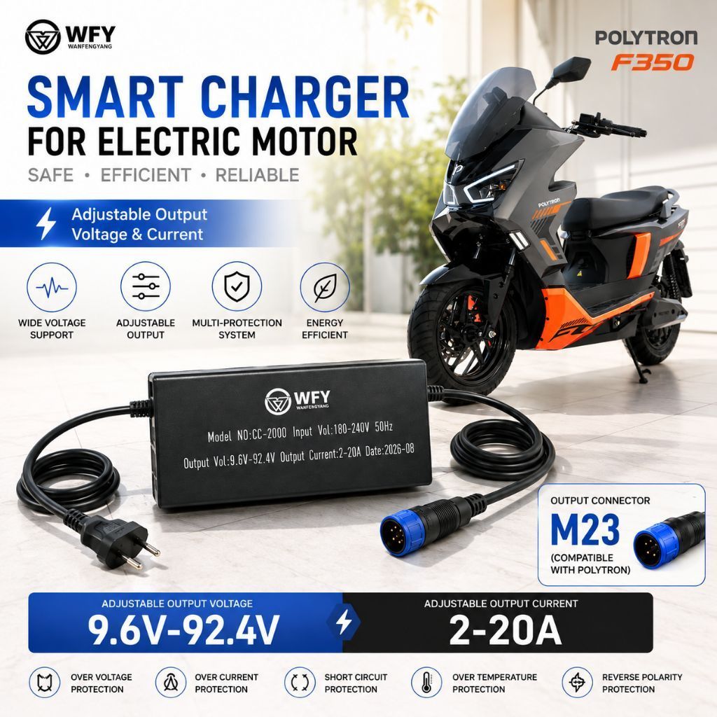 Fast Charger | Adjustable Charger | Smart Charger Motor Listrik Connector M23