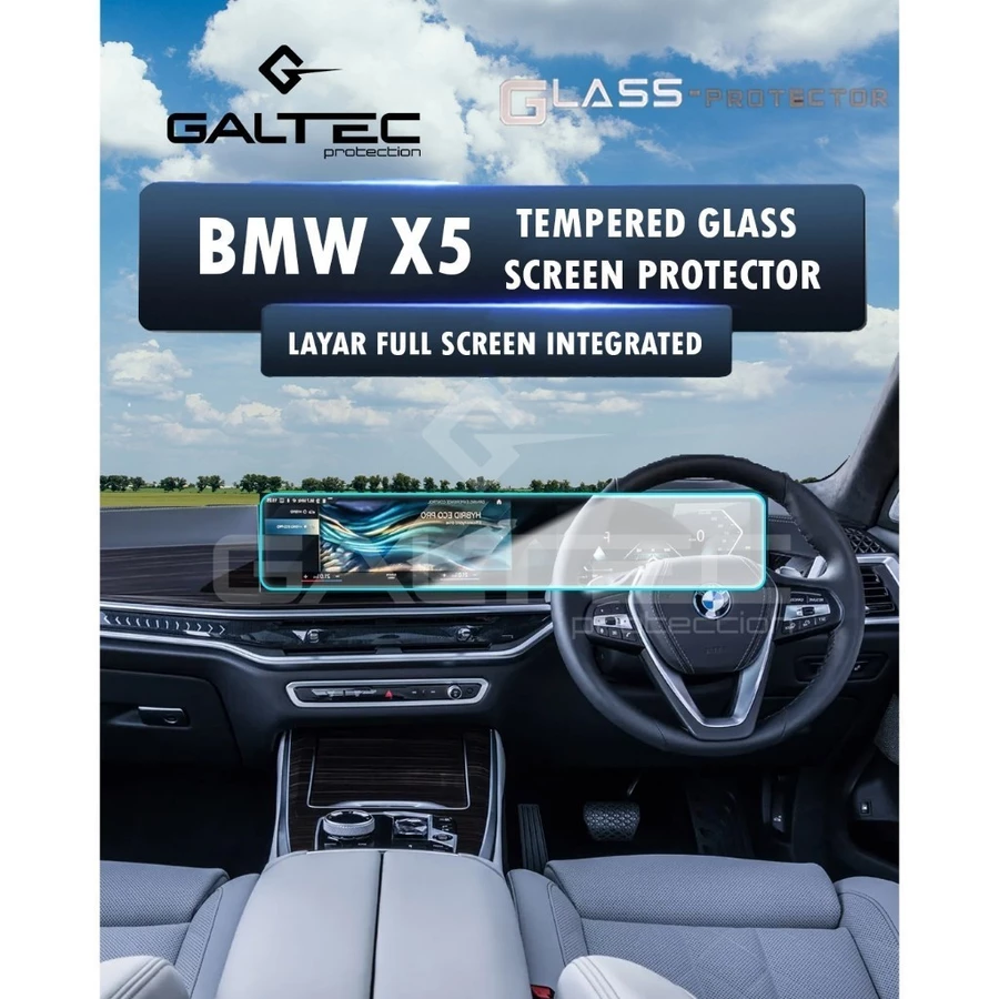 Galtec Protection BMW X5 G05 Tempered Glass Screen Guard Protector Layar Full Screen