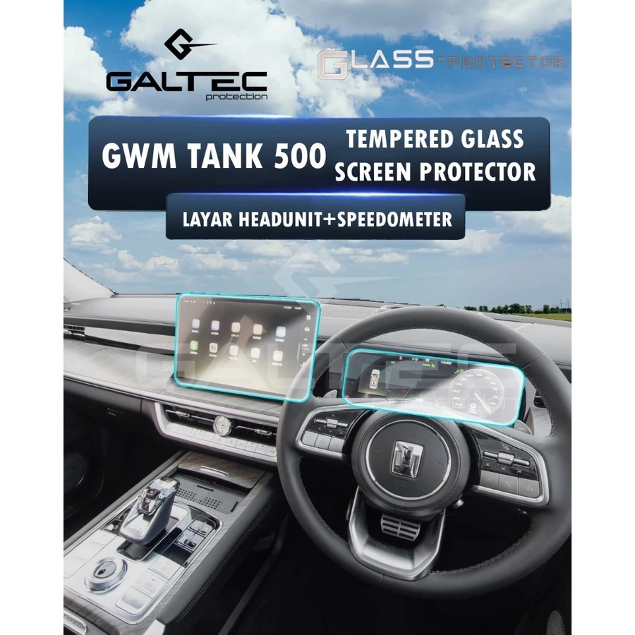 Galtec Protection GWM TANK 500 Tempered Glass Screen Protector Headunit + Speedometer
