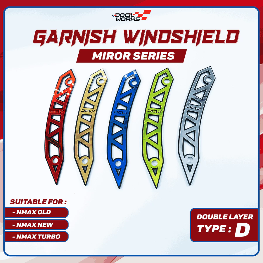 Garnish Bracket Mirror BLACK BASE SERIES Untuk windshield visor Nmax New (2020-2024)