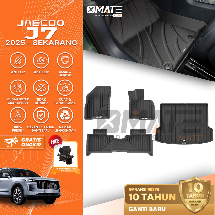 Karpet Jaecoo J7 2025-Sekarang Bahan TPE Premium 100% Presisi, Plug and Play, Anti Air, Anti Bakteri, Garansi 10 Tahun