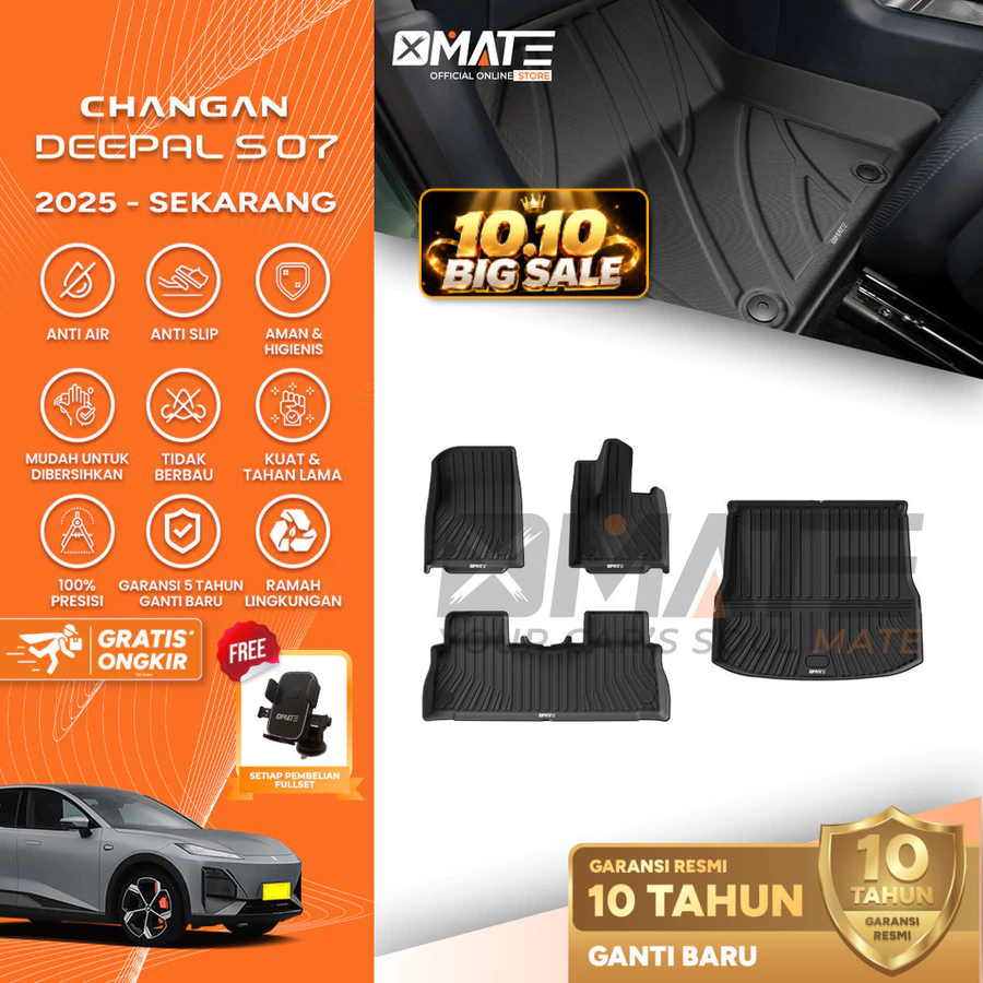 Karpet Mobil Changan Deepal S07 2025-Sekarang Bahan TPE Premium 100% Presisi, Plug and Play, Anti Air, Anti Bakteri, Garansi 10 Tahun
