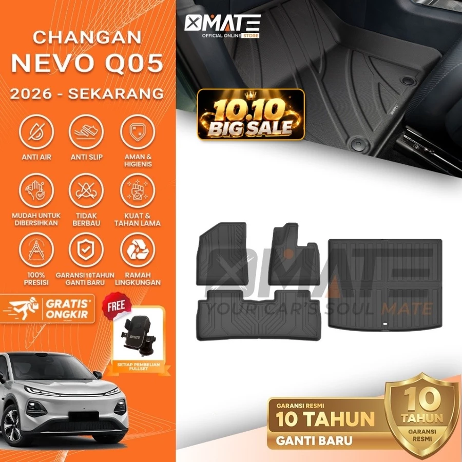 Karpet Mobil Changan Nevo Q05 2026-Sekarang Bahan TPE Premium 100% Presisi, Plug and Play, Anti Air, Anti Bakteri, Garansi 10 Tahun
