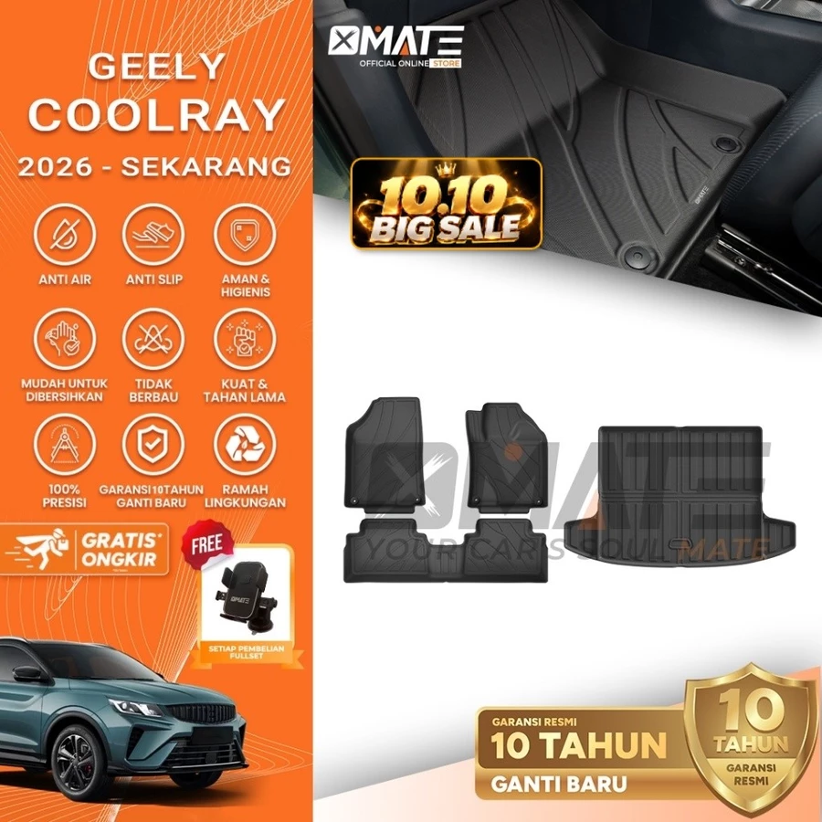 Karpet Mobil Geely Coolray 2026-Sekarang Bahan TPE Premium 100% Presisi, Plug and Play, Anti Air, Anti Bakteri, Garansi 10 Tahun