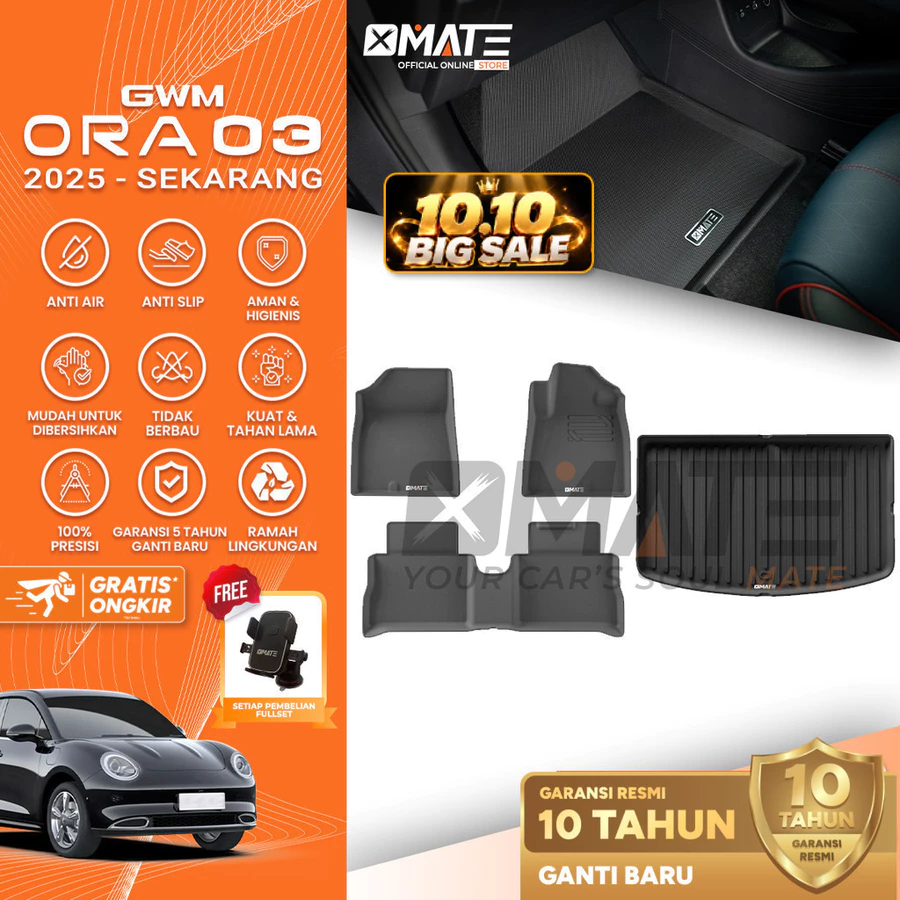 Karpet Mobil GWM Ora 03 2025-Sekarang Bahan TPE Premium 100% Presisi, Plug and Play, Anti Air, Anti Bakteri, Garansi 10 Tahun
