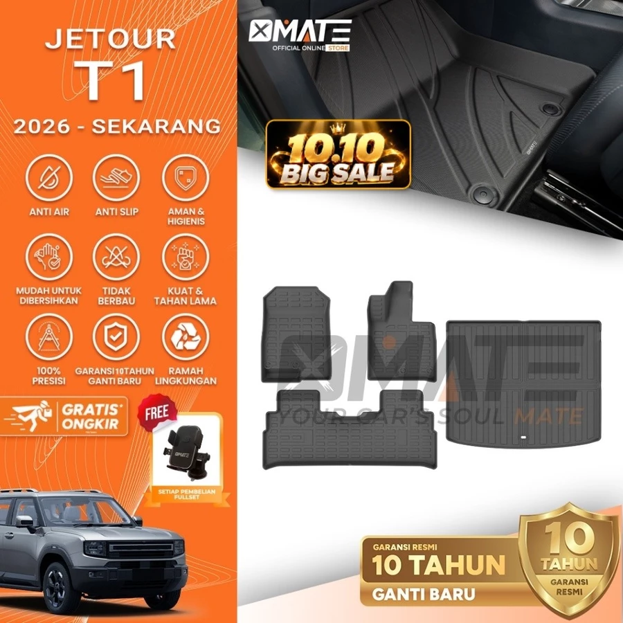 Karpet Mobil Jetour T1 2026-Sekarang Bahan TPE Premium 100% Presisi, Plug and Play, Anti Air, Anti Bakteri, Garansi 10 Tahun