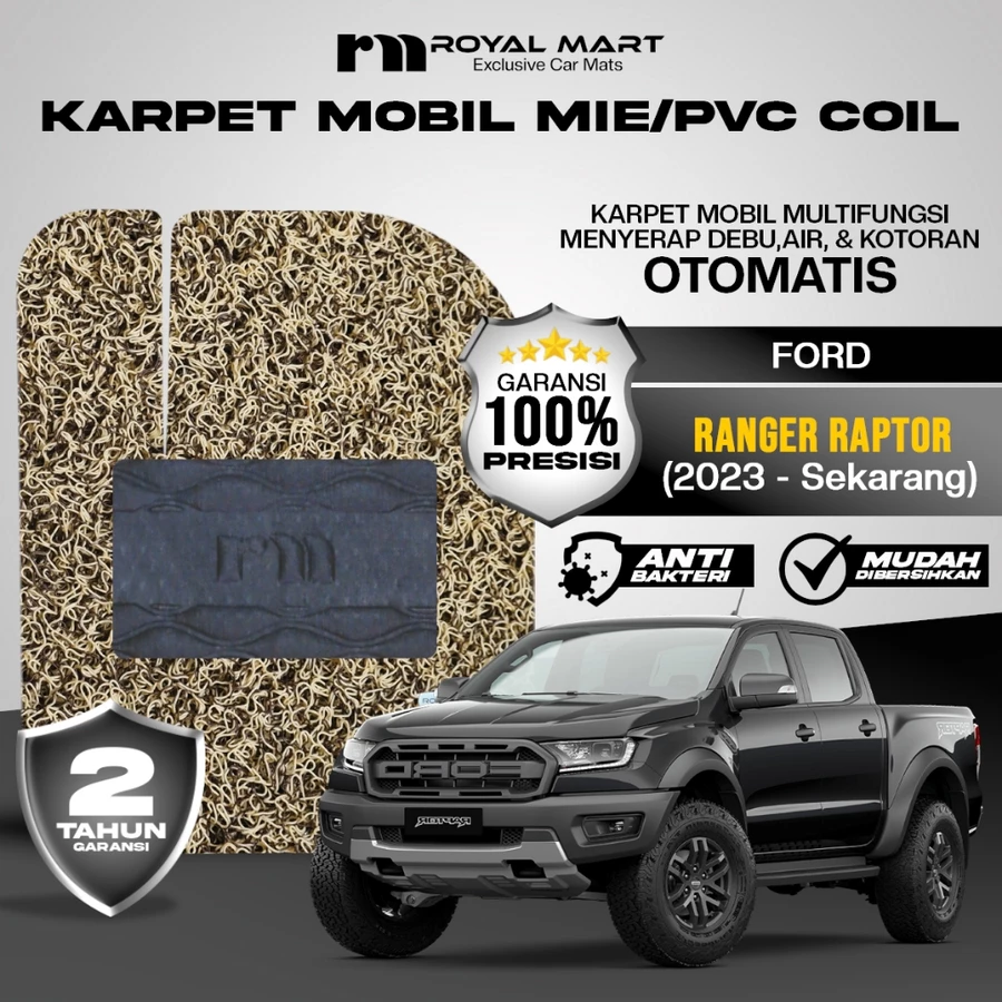 Karpet Mobil Mie Premium Ford Ranger Raptor 2023-Sekarang Full Set Bergaransi