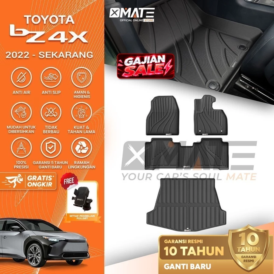 Karpet Mobil Toyota bZ4X 2022- Sekarang Bahan TPE Premium 100% Presisi, Plug and Play, Anti Air, Anti Bakteri, Garansi 10 Tahun