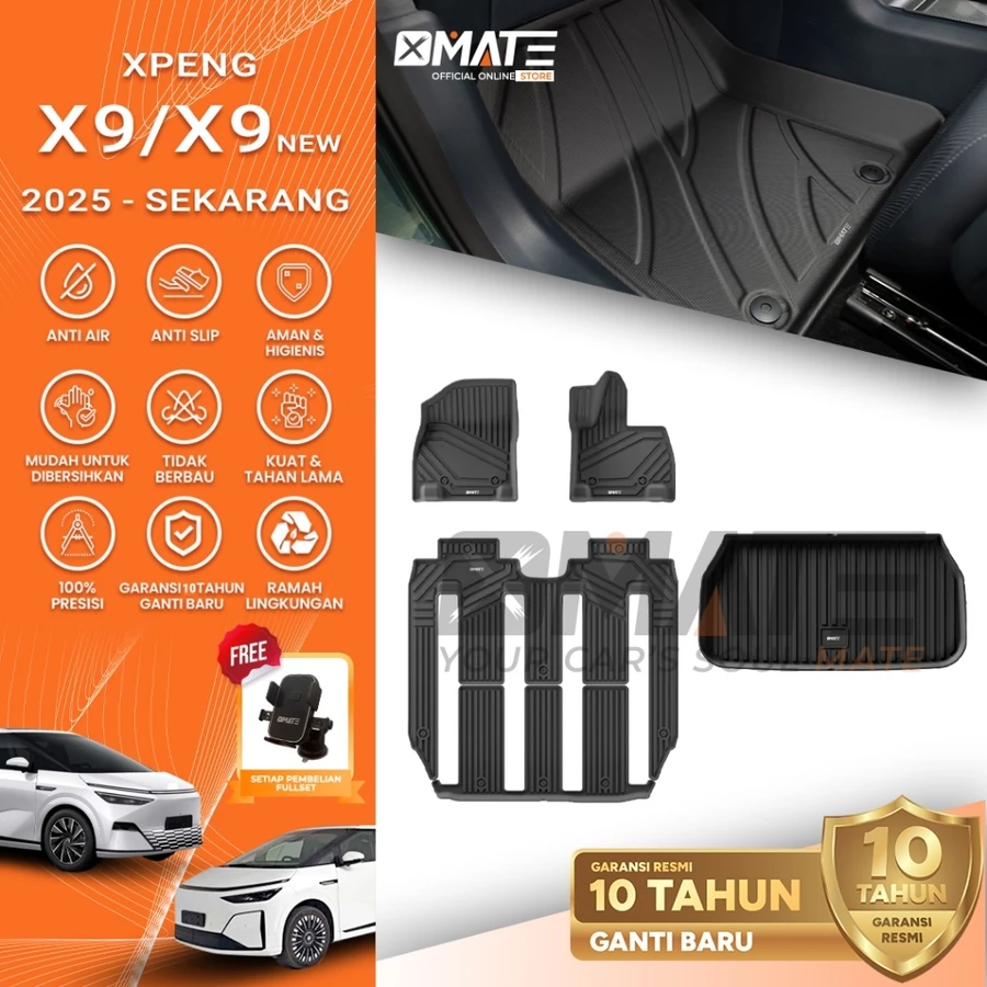 Karpet Xpeng X9 2025-Sekarang Bahan TPE Premium 100% Presisi, Plug and Play, Anti Air, Anti Bakteri, Garansi 10 Tahun