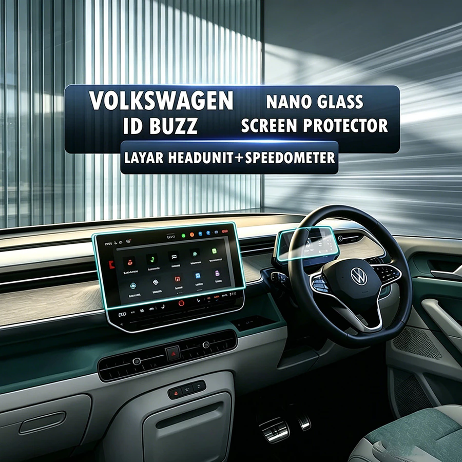 Luxevex Tempered Glass VOLKSWAGEN VW IDBUZZ ID BUZZ NANO Glass Screen Guard Protector Anti Gores Layar Headunit