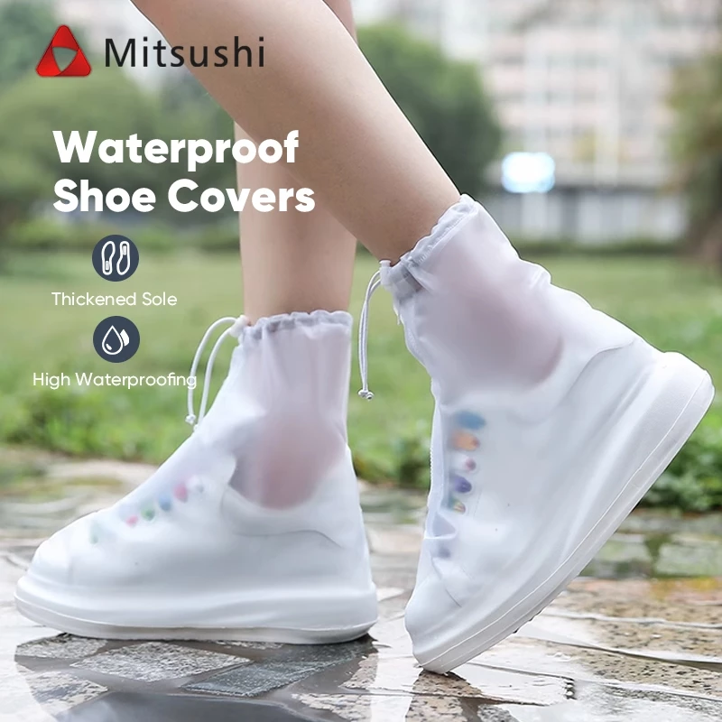Mitsushi Pelindung Sepatu Anti Air Sarung Sepatu Tahan Hujan Short Waterproof Cover Shoes Jas Hujan Sepatu Transparan / Hitam