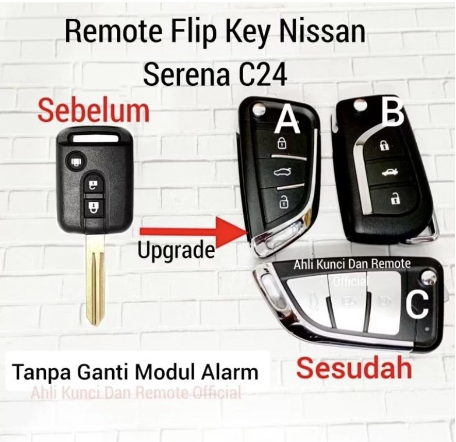 Remote Nissan Serena C24 Flip key Kunci Lipat