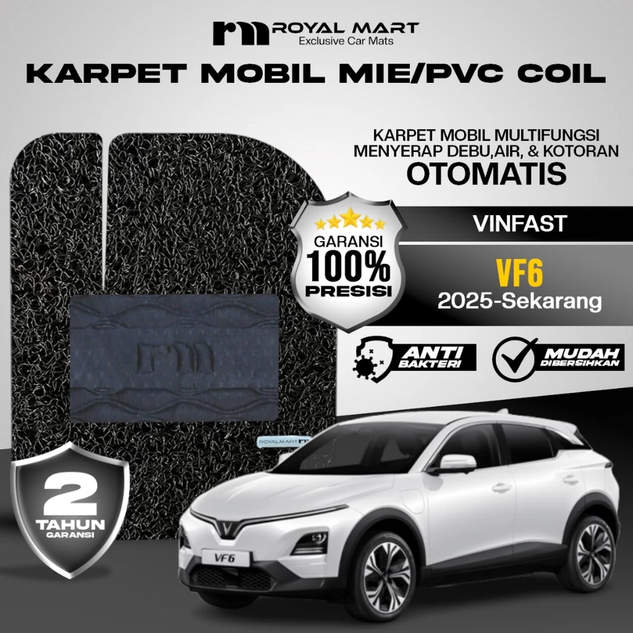 ROYAL MART Karpet Mobil Mie Premium Vinfast VF6 2025-Sekarang Full Set Bergaransi