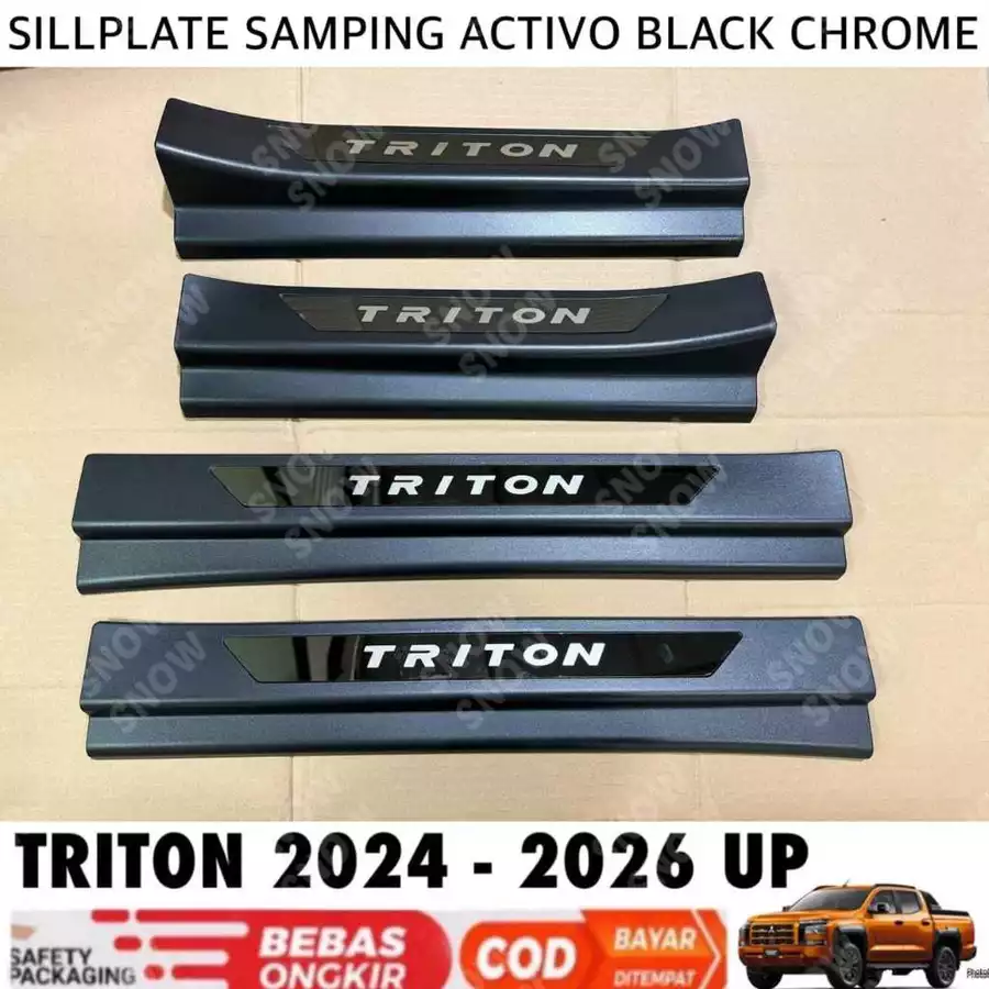 Sillplate Samping New Triton 2024 - Sekarang Hitam Black Chrome