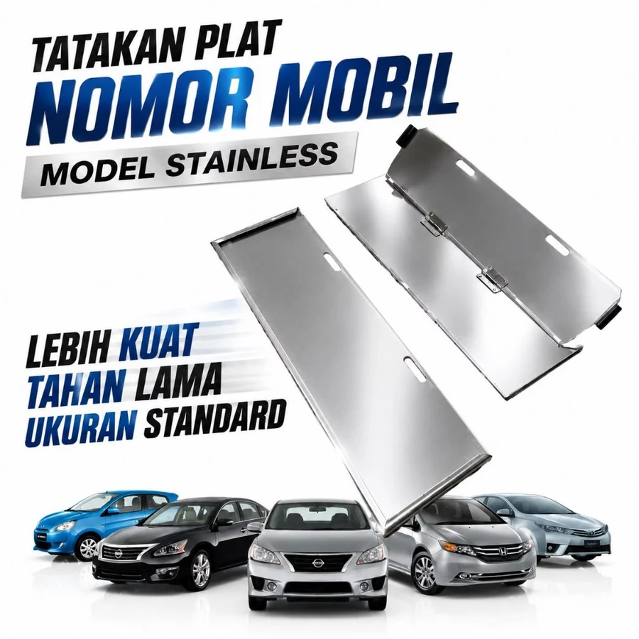 Tatakan Dudukan Plat Nomor Mobil Stainless