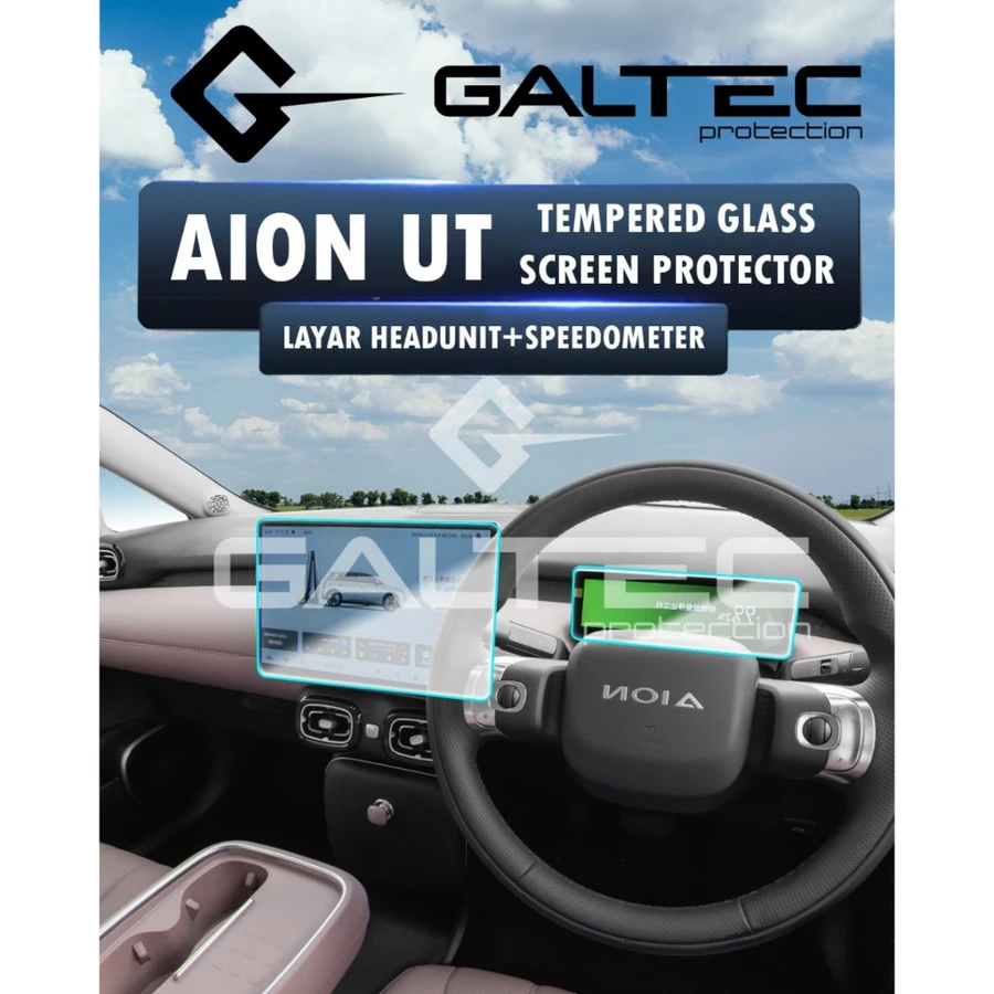 Tempered Glass Anti Gores Screen Protector Head Unit dan Speedometer AION UT
