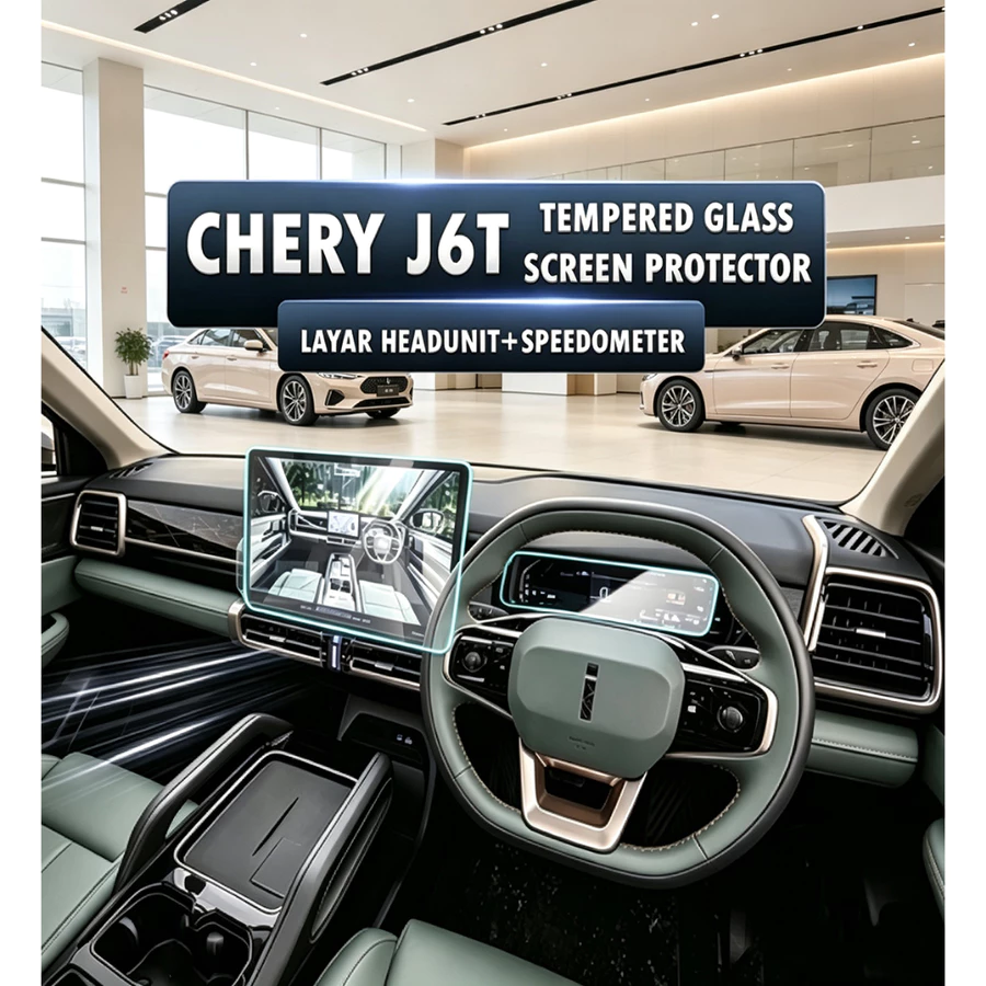 Tempered Glass Chery J6T Headunit dan Speedometer