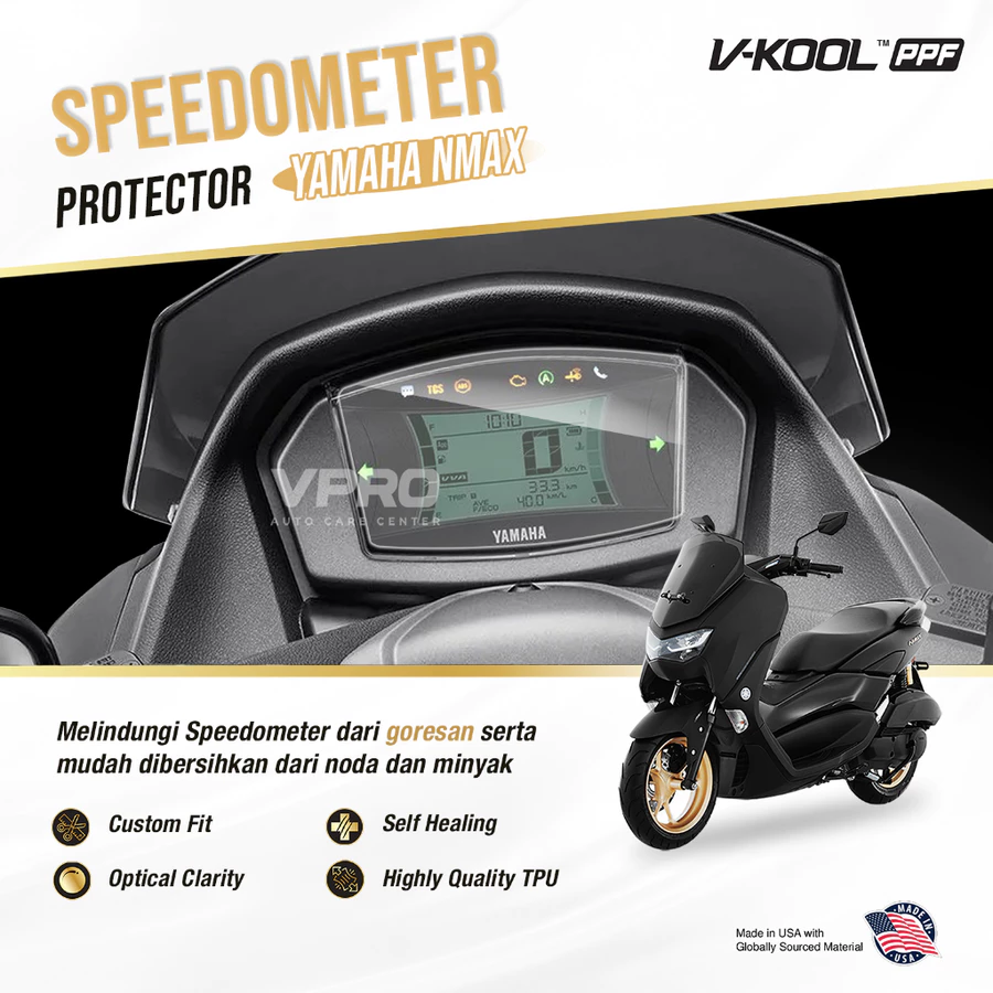 VKOOL PPF Speedometer Motor Yamaha NMAX NEW 2020-2024 (Speedo Kotak) | Anti Gores Motor