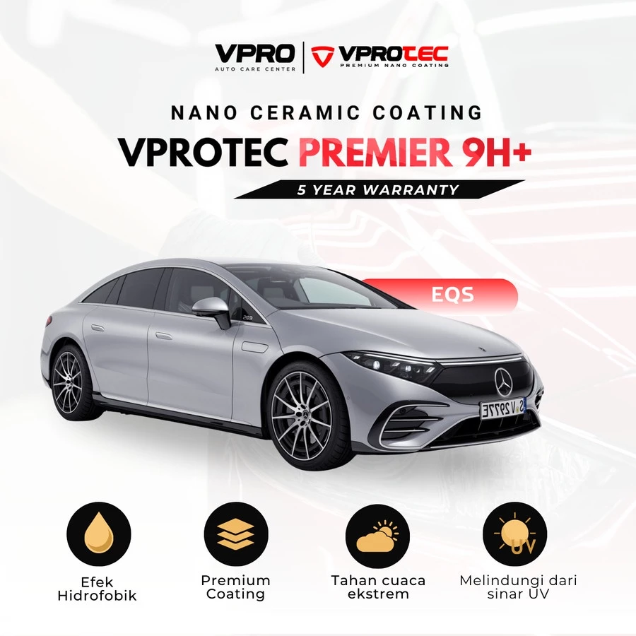 VProtec Nano Ceramic Coating Mobil Mercedes Benz EQS - Premier 9H+